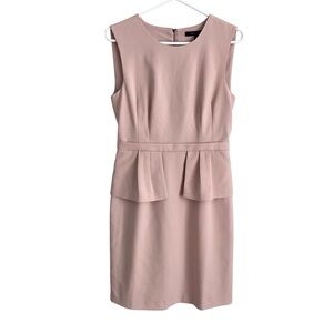BCBG MaxAzria Ashleigh Peplum Sheath Dress Career Office Bare Pink Corpcore Sz 8